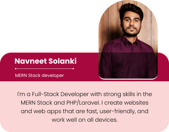 navneet solanki mern stack developer at Softs Solution Service