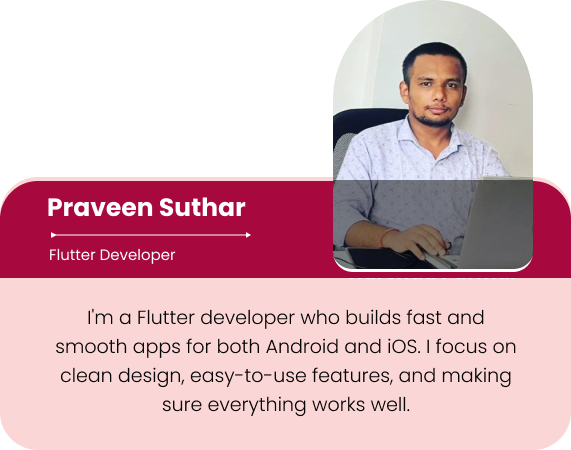 praveen suthar flutter developer at Softs Solution Service