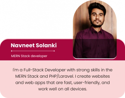 navneet solanki mern stack developer at Softs Solution Service