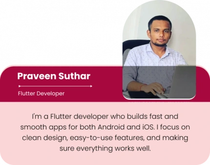 praveen suthar flutter developer at Softs Solution Service